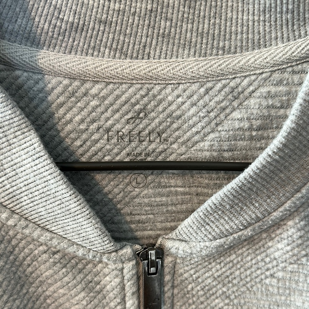 Women's Light Gray Athleisure Bomber Jacket - Picture 2 of 7